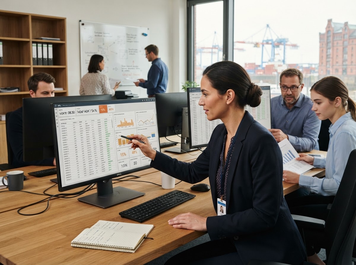 Wertelogix analyst reviewing a daily performance report on a workstation